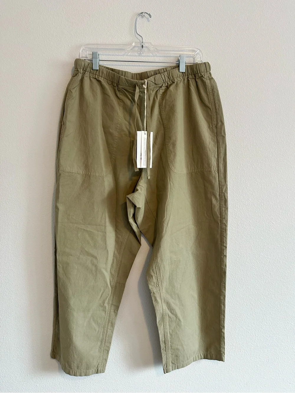 TOAST Women’s Suki Cotton Linen Sage Green Wide Leg Relaxed Pants Size XL NWT